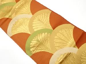 アンティーク　青海波に菊・若松模様織り出し袋帯（材料）